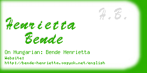 henrietta bende business card